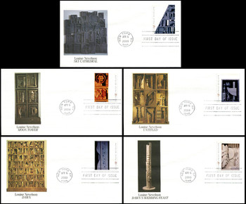 3379 - 3383 / 33c Louise Nevelson : Sculptor Set of 5 Fleetwood 2000 FDCs