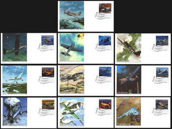 3916 - 3925 / 37c Advances in Aviation ( Oshkosh, WI Postmark ) Set of 10 Fleetwood 2005 First Day Covers