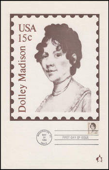 1822 / 15c Dolley Madison 1980 Andrews Cachet Maxi Card FDC