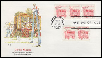 2452 / 5c Circus Wagon 1990 Fleetwood First Day Cover