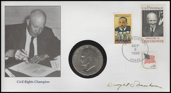 Eisenhower : Civil Rights Champion : Eisenhower Dollar Fleetwood 1996 Commemorative Cover