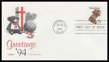 2872 / 29c Stocking : Contemporary Christmas Artmaster 1994 FDC