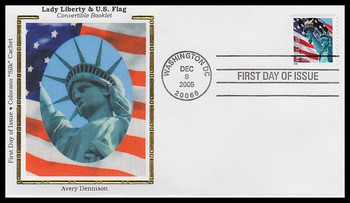 3972 / 39c Statue of Liberty and Flag Convertible Booklet Single AVR 2005 Colorano Silk FDC