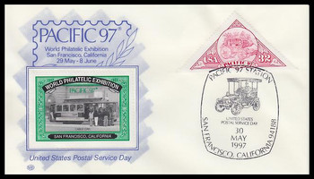 3131 / 32c Stagecoach Pacific '97 May 30th Green Cinderella Stamp Cachet WP Event Show Cover
