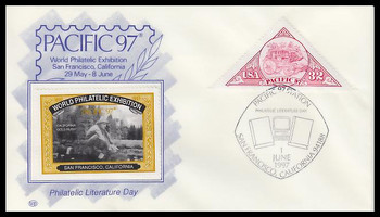 3131 / 32c Stagecoach Pacific '97 June 1st Yellow Cinderella Stamp Cachet WP Event Show Cover