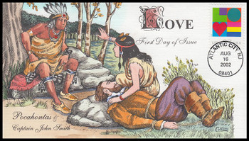 3657 / 37c Love PSA Convertible Booklet Single 2002 Collins Hand-Painted FDC
