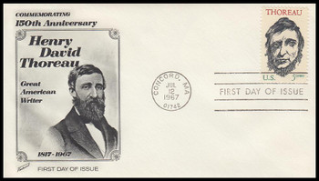 1327 / 5c Henry David Thoreau Fleetwood 1967 First Day Cover
