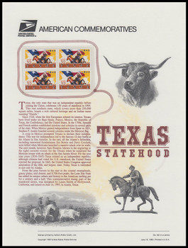 2968 / 32c Texas Statehood 1995 USPS American Commemorative Panel #461