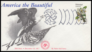 1976 / 20c Mississippi Birds & Flower K.M.C. Venture 1982 First Day Cover