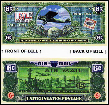 U.S. Airmail Stamps Novelty Commemorative Dollar Bill