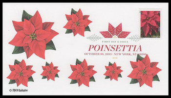 4816 / 46c Poinsettia  Holiday Celebrations Digital Color Postmark 2013 FDCO Exclusive FDC