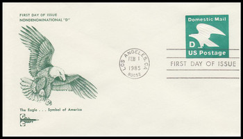 U607 / 22c D-Rate Eagle Postal Stationery 1985 Gill Craft First Day Cover