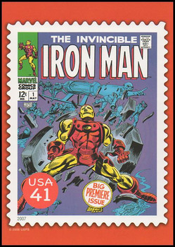 Iron Man Comic Book Cover Marvel Comics Super Heroes Stamp Collectible Jumbo Postcard