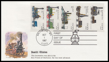 2366a / 22c Locomotives Booklet 1987 Fleetwood First Day Cover