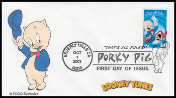 3534a / 34c Porky Pig 2001 FDCO Exclusive First Day Cover