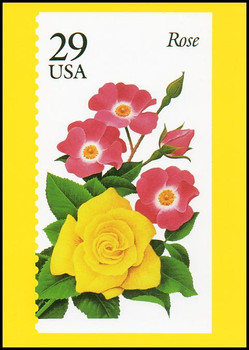 1994 Garden Roses Stamp Collectible Postcard