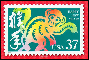 Year of the Monkey - Chinese Lunar New Year Collectible Postcard