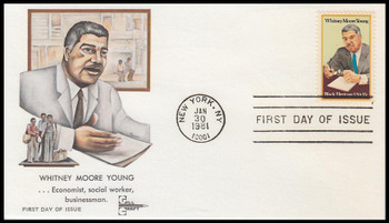1875 / 15c Whitney Moore Young : Black Heritage Series 1981 Gill Craft First Day Cover