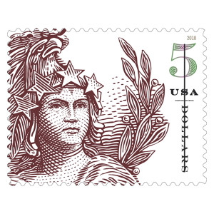 $5 Statue Of Freedom Stamp