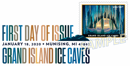 Grand Island Ice Caves, $26.35 Express Mail Digital Color Postmark