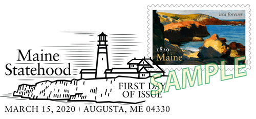 Maine Statehood Pictorial Postmark