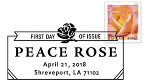 Peace Rose Education Stamp Black and White Pictorial Postmark