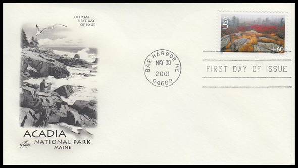 C138 / 60c Acadia National Park Machine Cancel Airmail 2001 Artcraft FDC