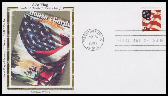 3629F / 37c U.S. Flag 2003 Colorano Silk First Day Cover