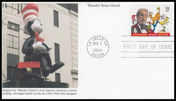 3835 / 37c Theodor Seuss Giesel : Dr. Seuss 2004 Mystic FDC