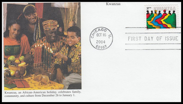 3881 / 37c Kwanzaa : Holiday Celebration Series 2004 Mystic First Day Cover