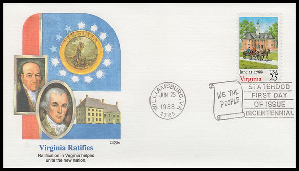 2345 / 25c Virginia Constitution Ratification 1988 Fleetwood First Day Cover