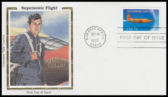 3173 / 32c First Supersonic Flight : 50th Anniversary 1997 Colorano Silk First Day Cover