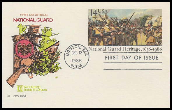 UX114 / 14c National Guard 1986 Brookman Limited Edition House of Farnam Postal Card FDC