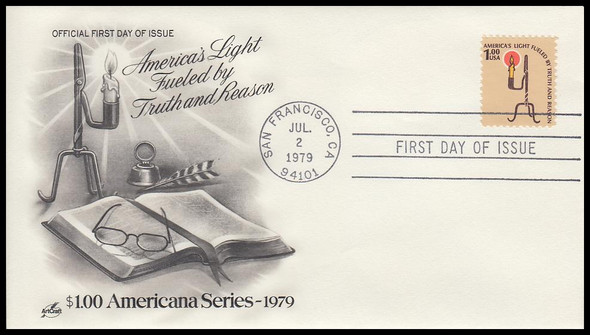 1610 / $1 Rush Lamp : Americana Series Artcraft 1979 First Day Cover