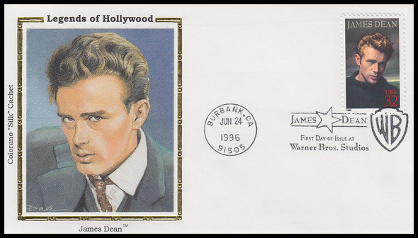 3082 / 32c James Dean : Small Postmark 1996 Colorano Silk First Day Cover