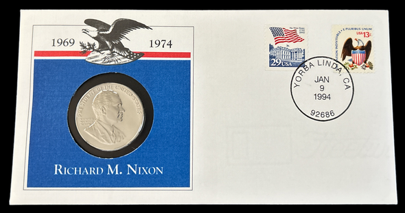 Richard Nixon Presidential Medal Platinum Plated Fleetwood Commemorative Cover