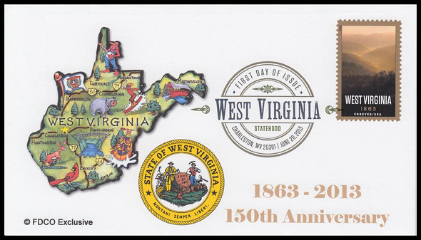 4790 / 46c West Virginia Statehood  2013 Digital Color Postmark FDCO Exclusive FDC