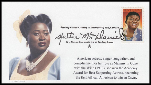 3996 / 39c Hattie McDaniel : Black Heritage 2006 FDCO Exclusive FDCO Exclusive First Day Cover