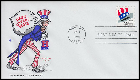 3260 / H - Rate 33c Uncle Sam's Hat 1998 Cover Craft Cachets FDC With Insert Card (Limited Edition of Only 140 Made)