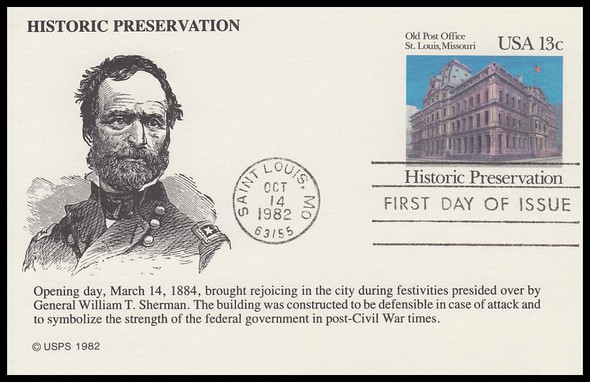 UX97 / 13c Old Post Office, St. Louis Missouri Postal Card 1982 K.M.C. Venture First Day Cover