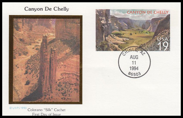 UX176 / 19c Canyon De Chelly 1994 Colorano Silk Postal Card FDC