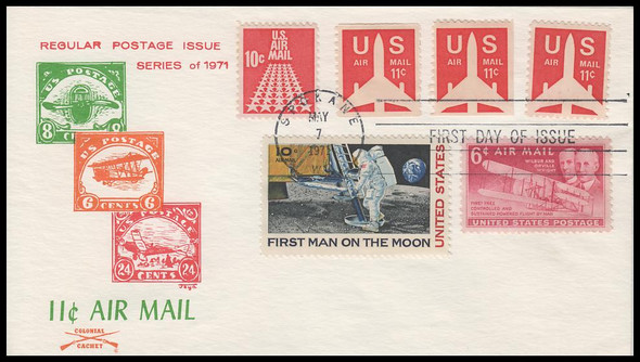 C78, C78a, C82 / 11c Jet Airliner Airmail Combo 1971 Colonial Cachet First Day Cover
