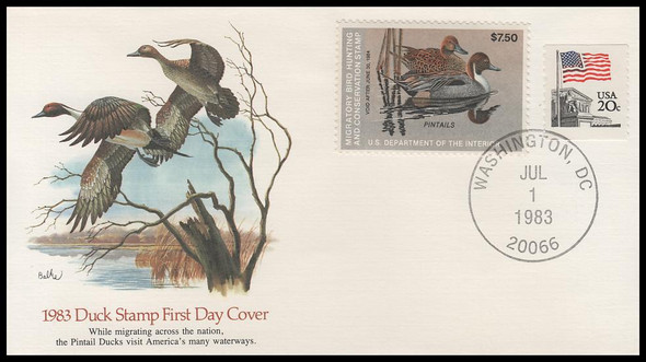 RW50 / $7.50 Pintails : Federal Duck Stamp 1983 Fleetwood First Day Cover