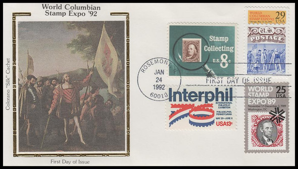 2616 / 29c World Columbian Stamp Expo Combo 1992 Colorano Silk First Day Cover