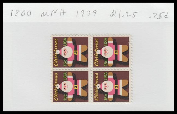 1800 / 15c Santa Ornament : Christmas Block 1979 Mint Never Hinged Condition 1800 / 15c Santa Ornament : Christmas Block 1979 Mint Never Hinged Condition
