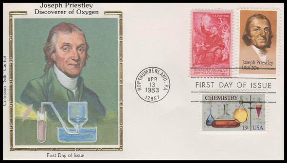2038 / 20c Joseph Priestley Combo 1983 Colorano Silk First Day Cover
