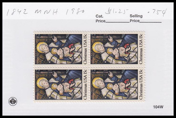 1842 / 15c Madonna and Child : Christmas Block 1980 Mint Never Hinged Condition 1842 / 15c Madonna and Child : Christmas Block 1980 Mint Never Hinged Condition