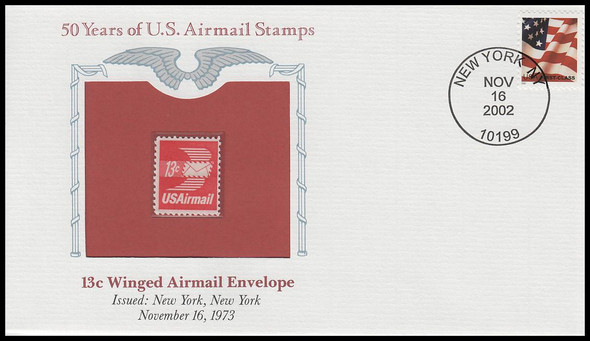 C79 / 13c Winged Envelope Airmail PCS Commemorative Cover 2002 and Info Card C79 / 13c Winged Envelope Airmail PCS Commemorative Cover 2002 and Info Card