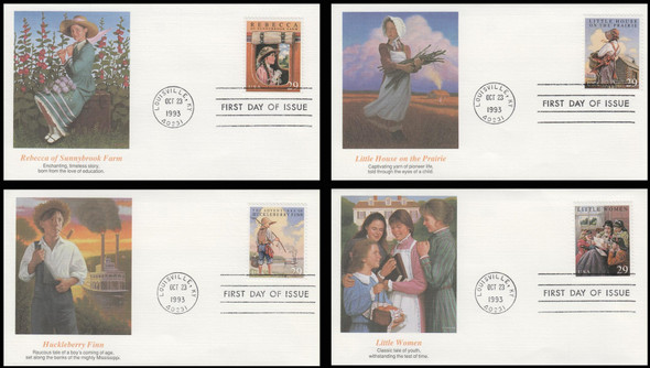 2785 - 2788 / 29c Classic Children's Books 1993 Set of 4 Fleetwood FDCs 2785 - 2788 / 29c Classic Children's Books 1993 Set of 4 Fleetwood FDCs