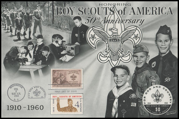 1145 / 4c Boy Scouts of America Combo 1960 Oversized Large Format Fleetwood FDC